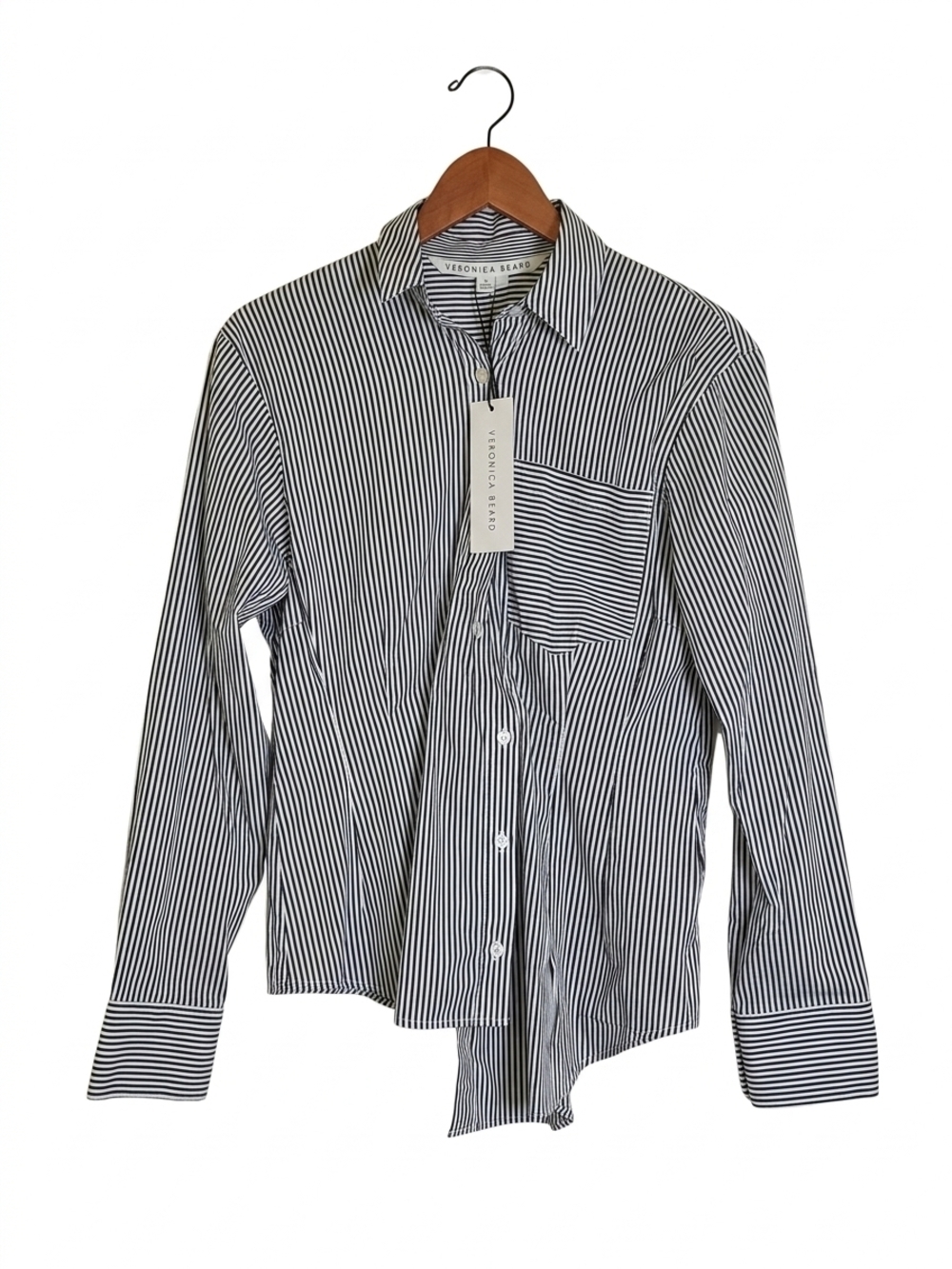 NWT Veronica Beard Rosamund Asymmetric Hem Button Down Shirt Size 8